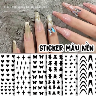 Sticker Trơn Màu Nền Ẩn Phun Màu Omber Ngoài