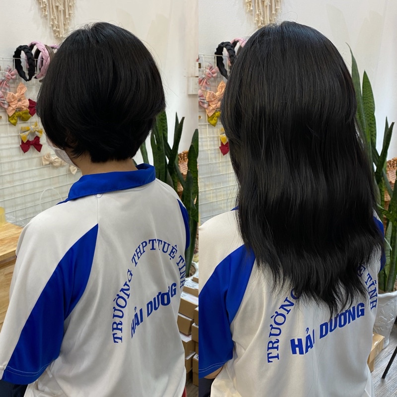 KU17 tóc giả kẹp u sóng lơi nhẹ 35cm