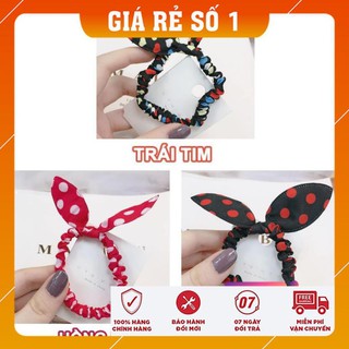 [FREESHIP - HÀNG LOAI 1] Buộc tóc, Cột tóc vải Scrunchies Tai Thỏ mini