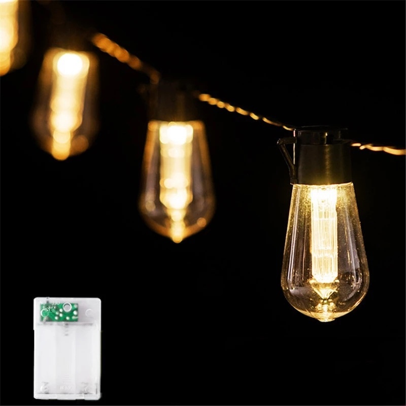 Dây Đèn Led Edison Sử Dụng Năng Lượng Mặt Trời Chống Thấm Nước Trang Trí Giáng Sinh Năm Mới