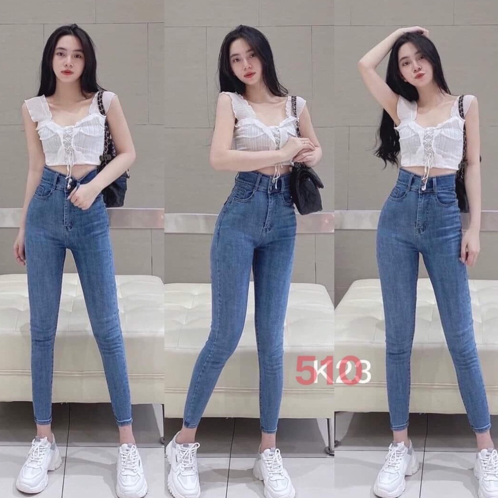 Quần jean nữ xanh cao cấp - Chất liệu Denim (Hàng chuẩn form) Thời Trang Nam Nữ Gemini KVC