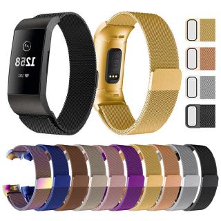 Dây đeo thay thế chất liệu kim loại dạng lưới cho Fitbit Charge 4/Charge 3