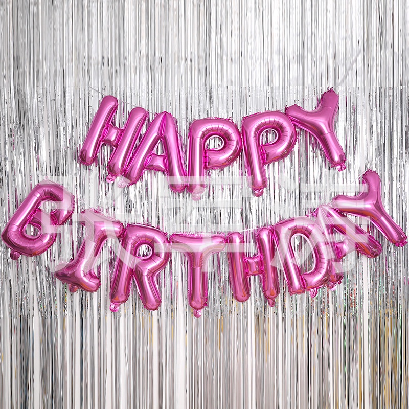 16 inch colorful English alphabet balloon set birthday party aluminum film balloon happybirthday balloon set