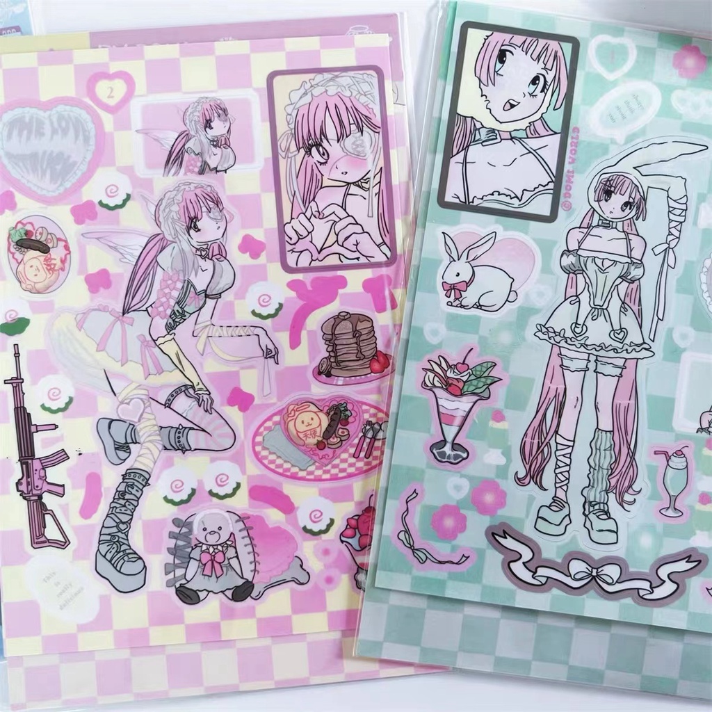 Peach 1Pcs Korean Ins Domi Flat for character stickers Journal Scrapbook Decor Sticker