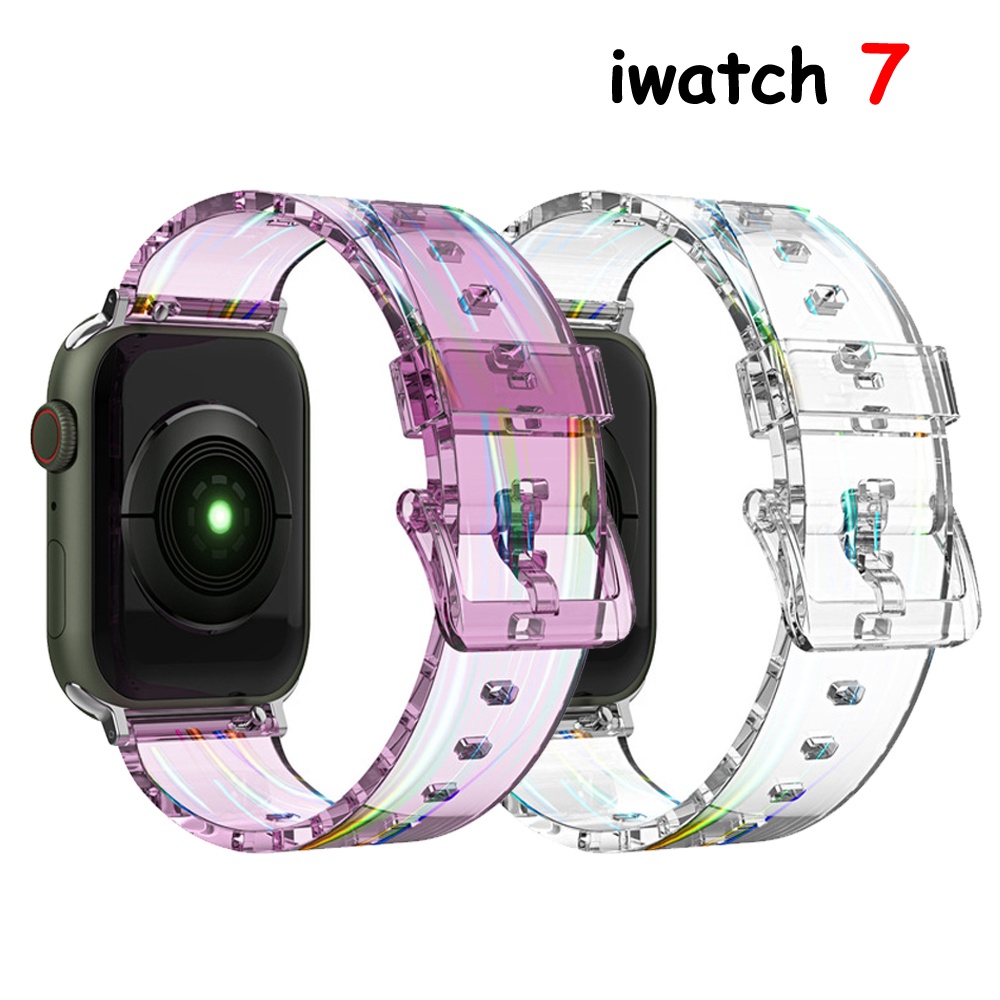 Dây Đeo Trong Suốt Cho Đồng Hồ Thể Thao Apple Watch 7 45mm 41mm 38mm Series 7 6 5 4 42mm 40mm 44mm 38mm