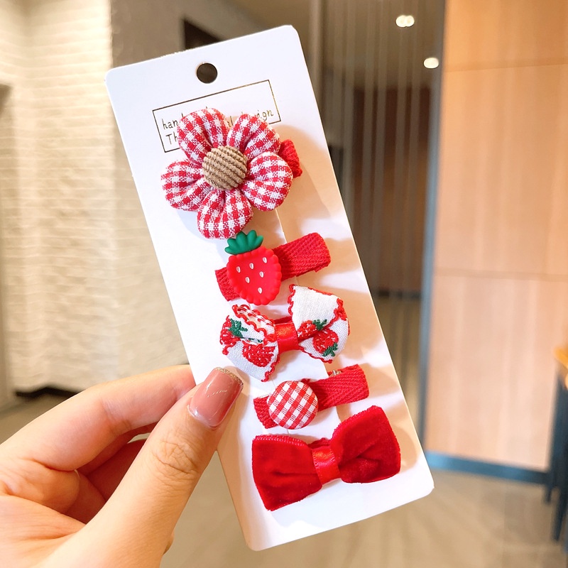Set 5 Kẹp tóc hình hoa nơ dễ thuơng cho bé gái.