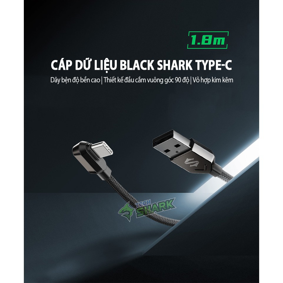 Cáp Sạc Nhanh Vuông Góc Black Shark USB-A Sang Type-C 120W