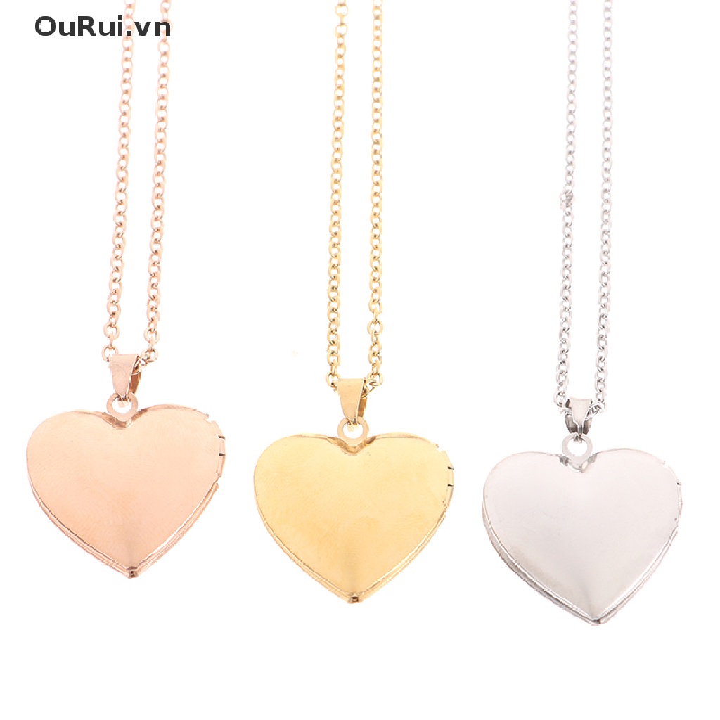 {RUI} Love Heart Locket Pendants for Women Men Openable Photo Frame Picture Necklace {OuRui.vn}