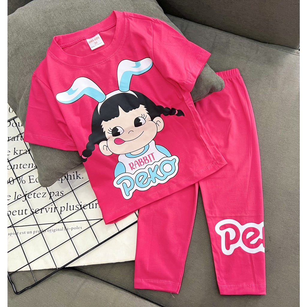 Đồ bộ bé gái 3-5 tuổi áo tay ngắn quần dài cotton Jennie kids J322