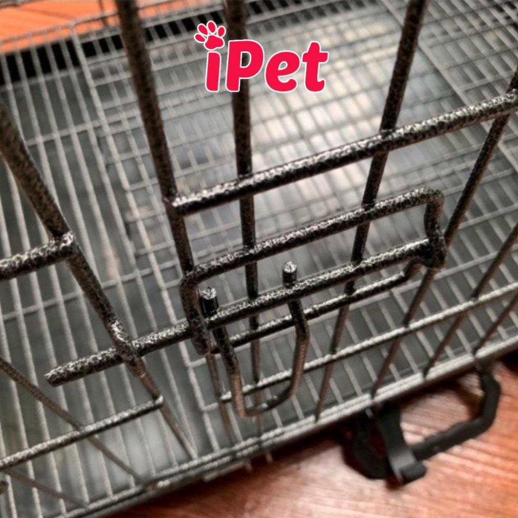 Lồng vân đá cho chó mèo, chuồng thú cưng tĩnh điện gấp gọn nan dày tặng kèm khay vệ sinh - iPet Shop