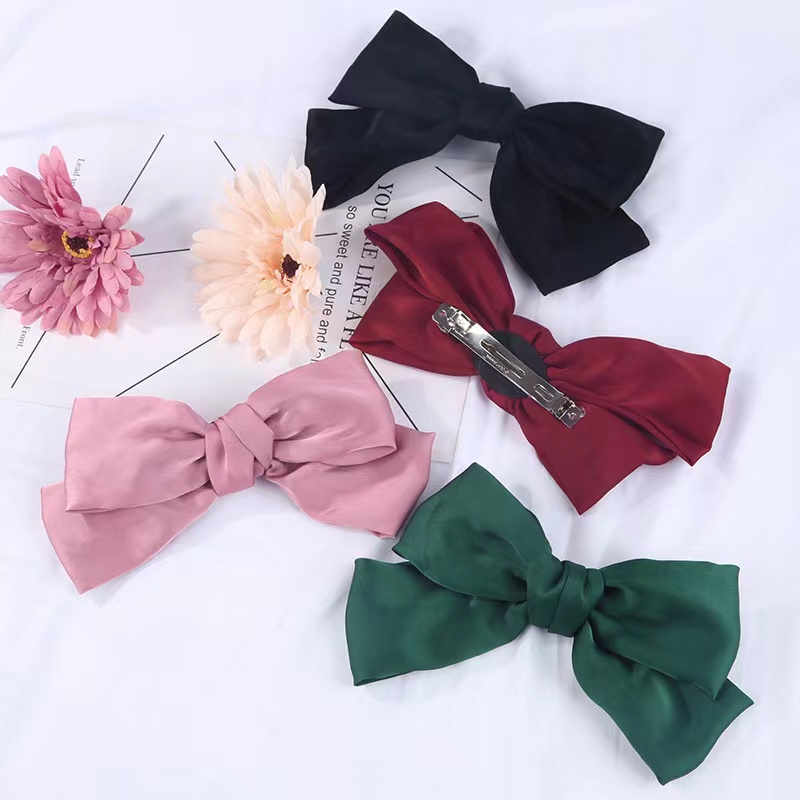 Kẹp tóc nơ voan màu thời trang hàn quốc