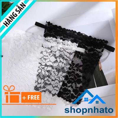 Combo 2 Tấm yếm che áo ngực lót ren có quai cài cúc 2 màu trắng đen nhỏ gọn, tiện lợi, dễ sử dụng, dễ phối đồ