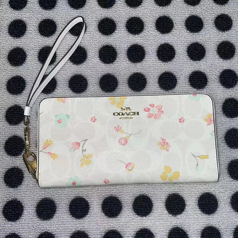 Ví Coach Cho Nữ Da Di Động Dây Đeo Tay Zip Ví Dài C8694 C8695 C9714