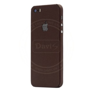 Miếng dán da dán full viền cho Iphone 5s làm từ da thật cao cấp - Davis