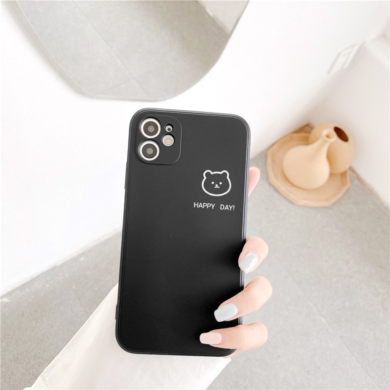 Ốp lưng iphone Bear tí hon cạnh vuông 5/5s/6/6plus/6s/6splus/7/7plus/8/8plus/x/xr/xs/11/12/pro/max/plus/promax