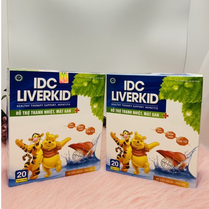 Mát gan thải độc gan IDC Liverkid hộp 20 ống giúp thanh nhiệt, mát gan, nhuận mật cho trẻ