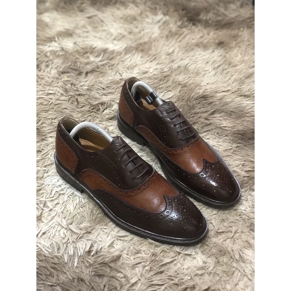 [TonaShoe] [Giày 2hand] [Size 41] Giày Tây Kiểu Dáng Wingtips Kết Hợp Hai Màu Cá Tính