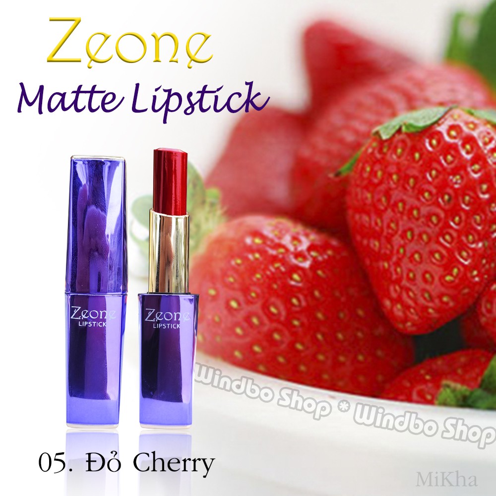 Son Lì Dưỡng Môi Zeone Tím Matte Lipstick - Màu 05 Đỏ Cherry