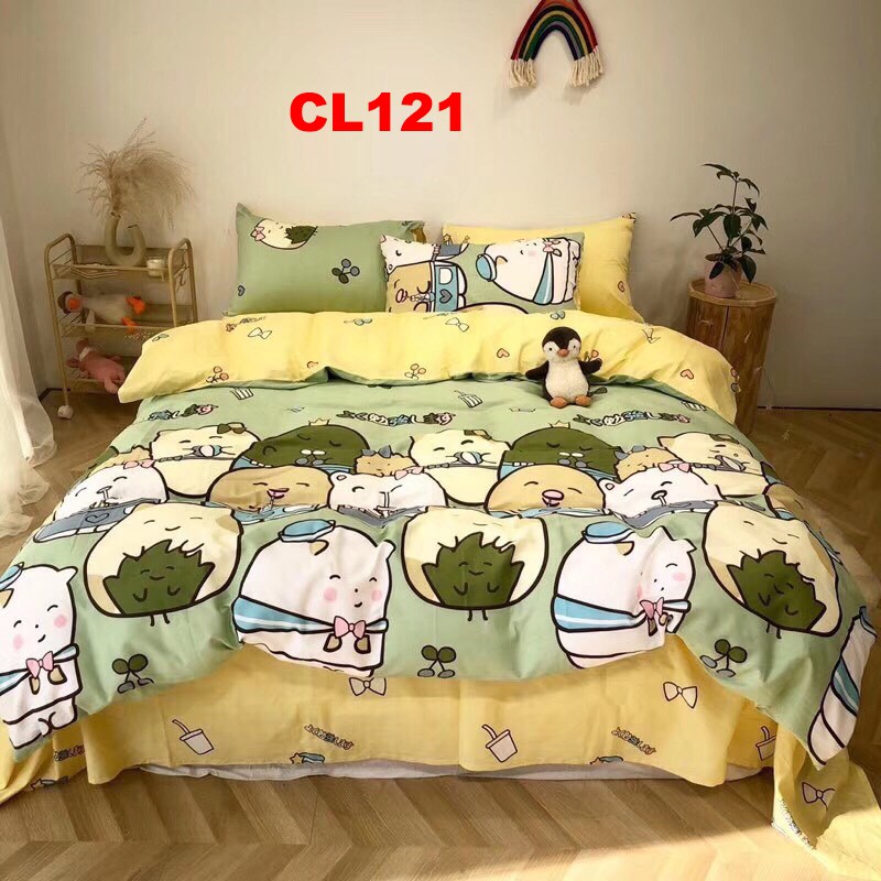 Bộ chăn ga gối CL116 set 4 món Loại 1 Cotton poly hàng Loại 1 nhập khẩu