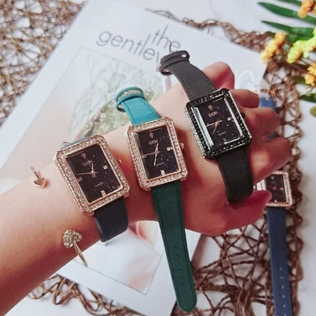 Đồng Hồ Nữ GEDI Mặt Chữ Nhật Đá Nhũ Chính Hãng (Có Clip+ảnh thật)