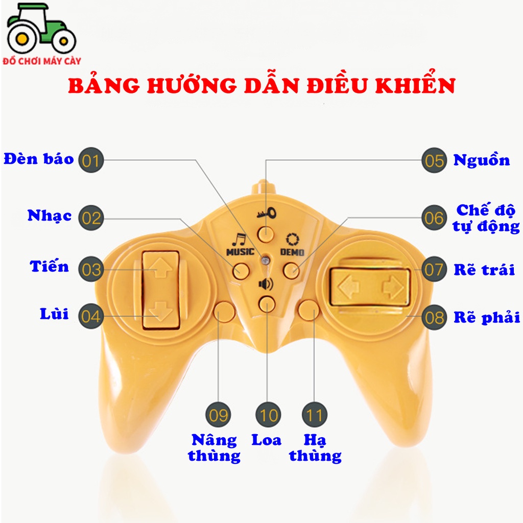 Xe ben khiển từ xa , xe máy cày đồ chơi, xe công trình, MCT02