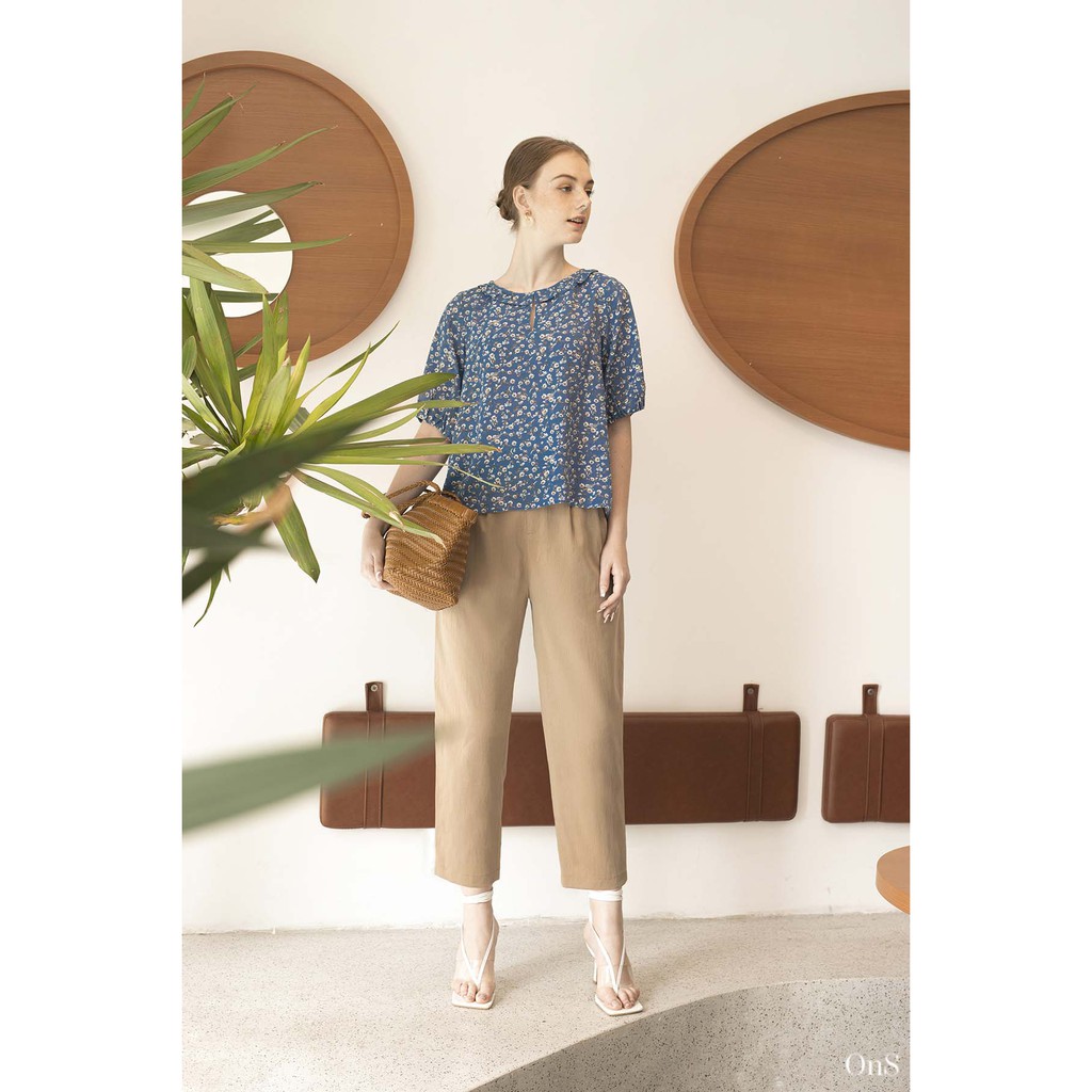 Oyster and Snail - Quần dài Malibu nâu nhạt dáng suông chất liệu lạnh xước - 0155