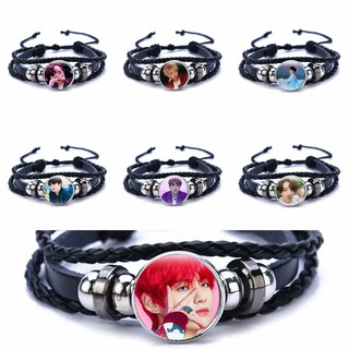 Vòng tay da lộn in hình Bangtanboy V SUGA RM J-HOPE JIN JIMIN JUNGKOOK idol thần tượng kpop