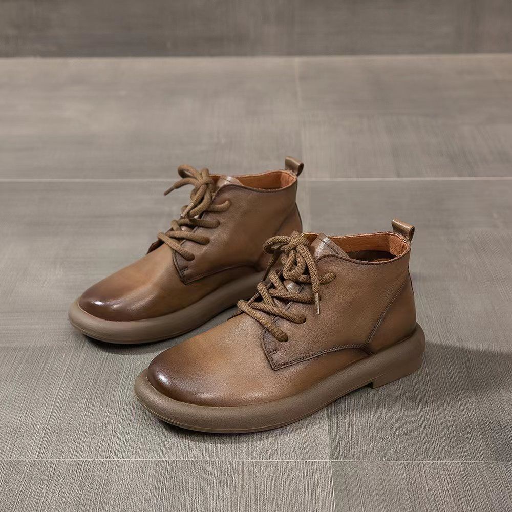 Giày Bốt Martin Da Bò Đế Dày Thời Trang 2022 Cá Tính Cho Nữ