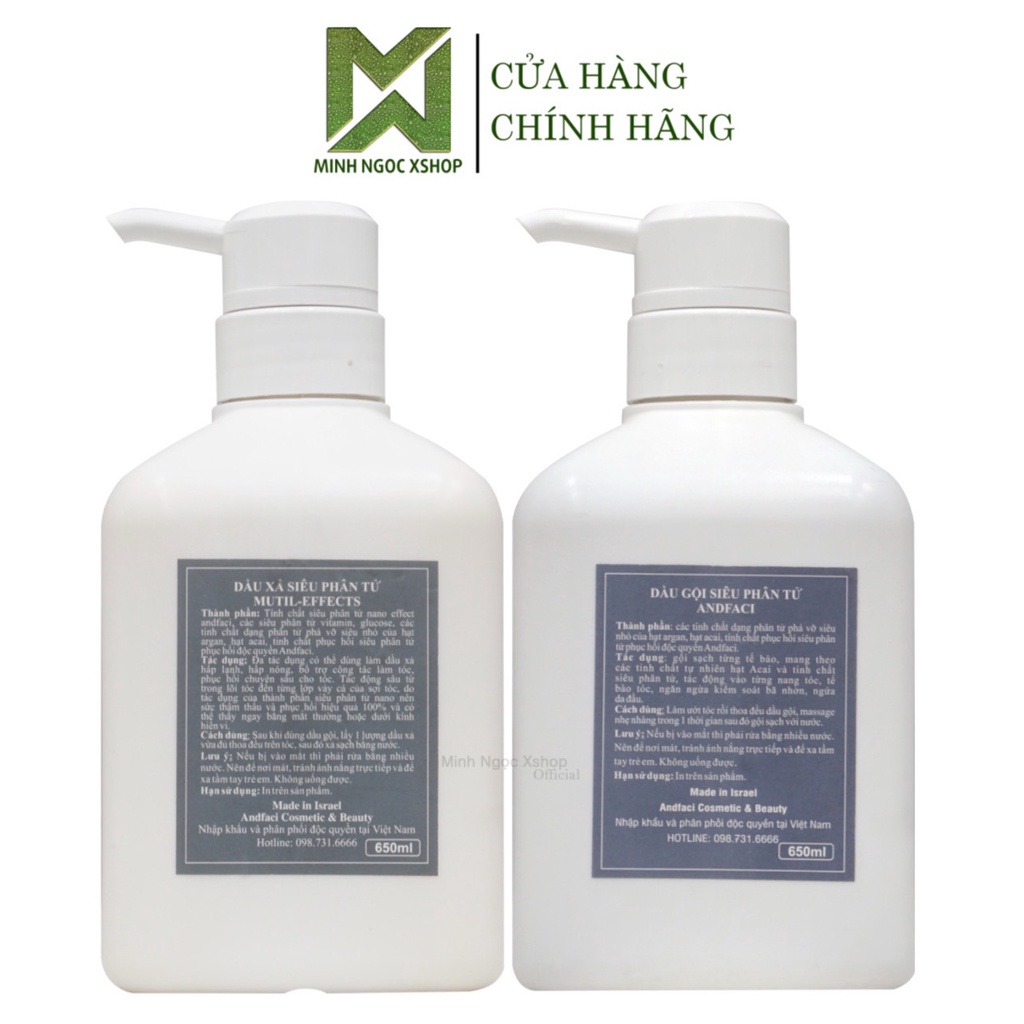 Dầu gội xả siêu phân tử Andfaci 650ml phục hồi tóc