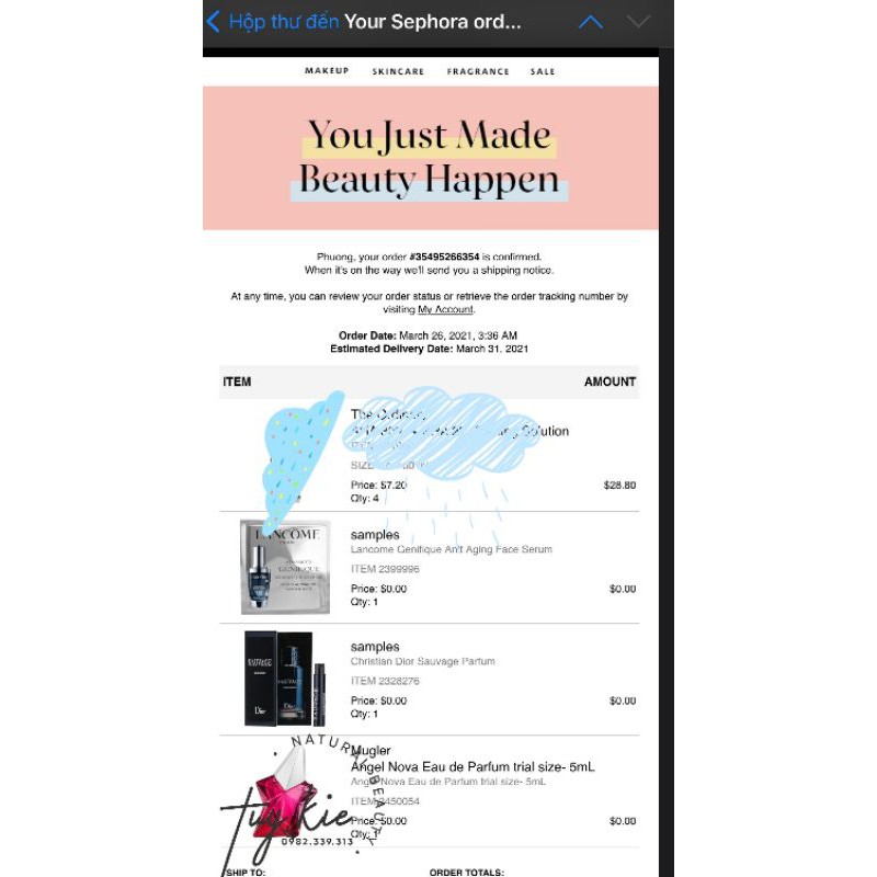 [ Hotnew 2020/ Minisize 5ml Bill Sephora ] Nước Hoa Mugler Angel Nova Eau De Parfum