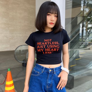 Usthebasic - Áo croptop Heartless