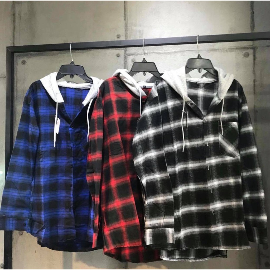 [ MUA 2 GIẢM 30% ]ÁO SƠ MI FLANNEL NÓN XÁM FORM UNISEX