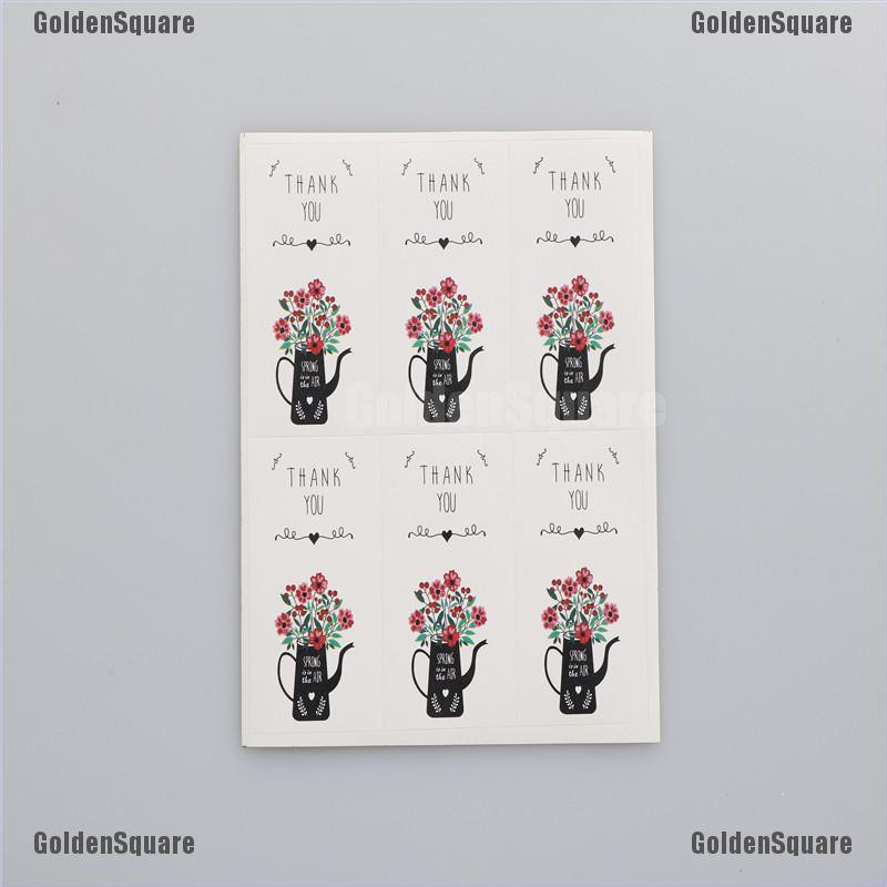 Bộ 60 Miếng Dán In Chữ Thankyou Và Hoa Xinh Xắn
