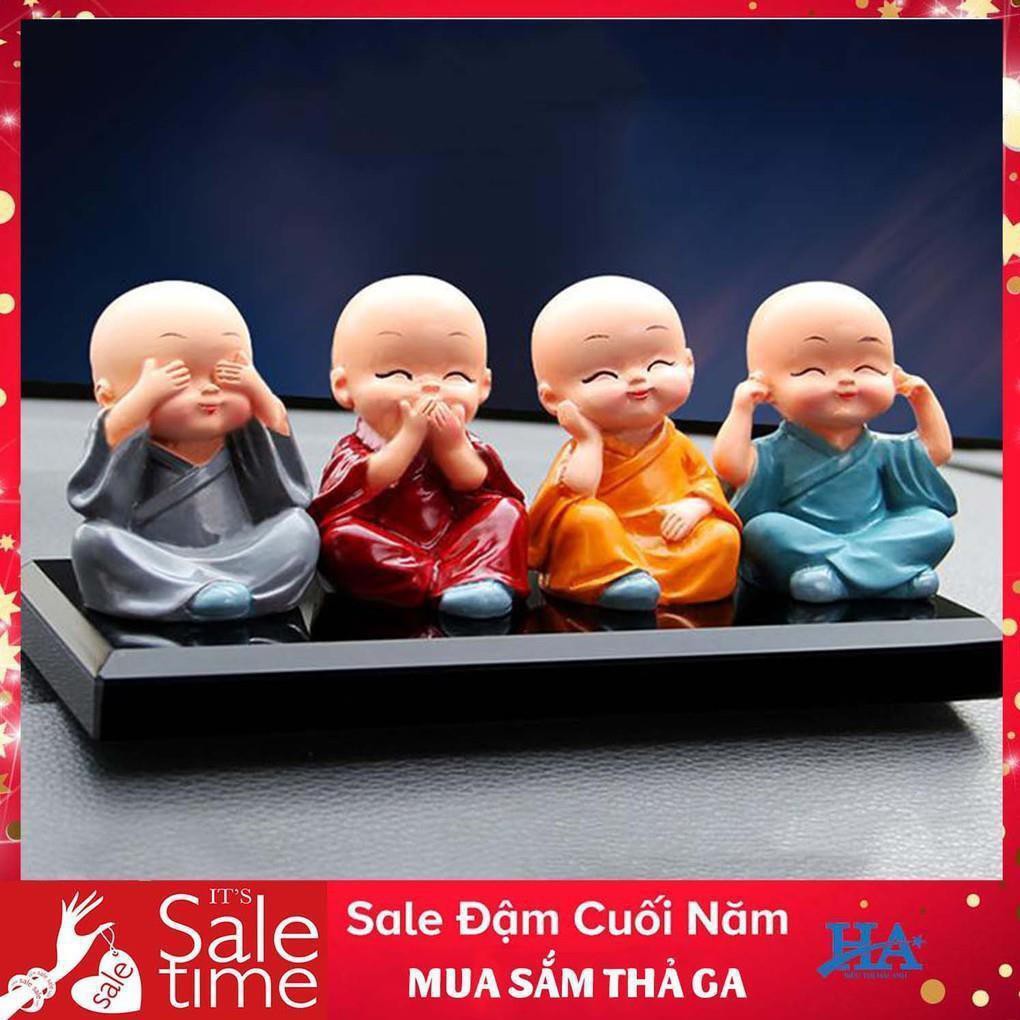 [Bão Sale]  Bộ tượng bốn chú tiểu trang trí bốn không dễ thương GDLENG03