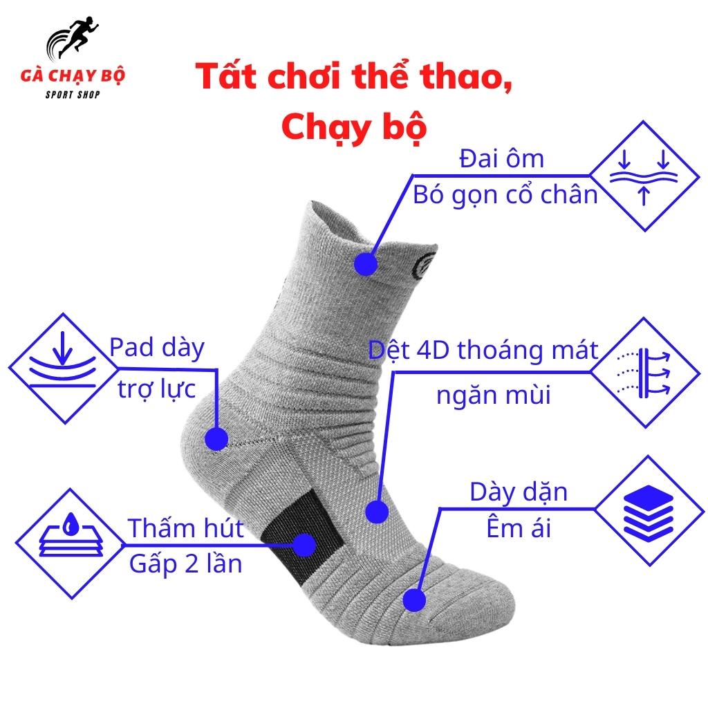 Tất thể thao chạy bộ, chống trơn trượt thoáng khí thấm hút mồ hôi