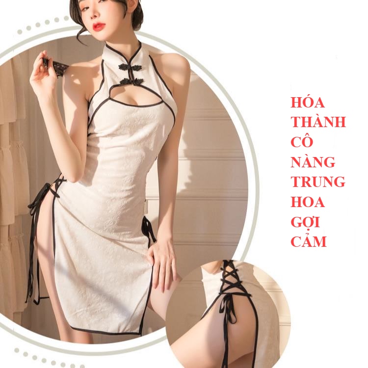 [[SẴN HÀNG] SET đầm ngủ sexy cổ trang sườn xám Trung Hoa cao cấp - Tặng kèm quần chip G-string lọt khe siêu gợi cảm | BigBuy360 - bigbuy360.vn