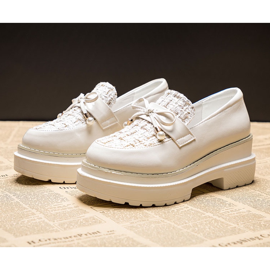 Giày LOLITA Đính Nơ Bánh Mì 6CM Phong Cách Nhật Bản J&K