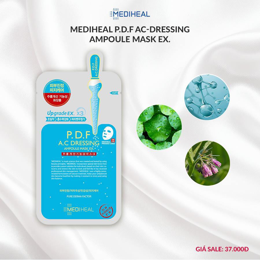 [Mã BMBAU50 giảm 7% đơn 99K] Mặt nạ làm dịu da dành cho da mụn Mediheal P.D.F AC-Dressing Ampoule Mask 25ml