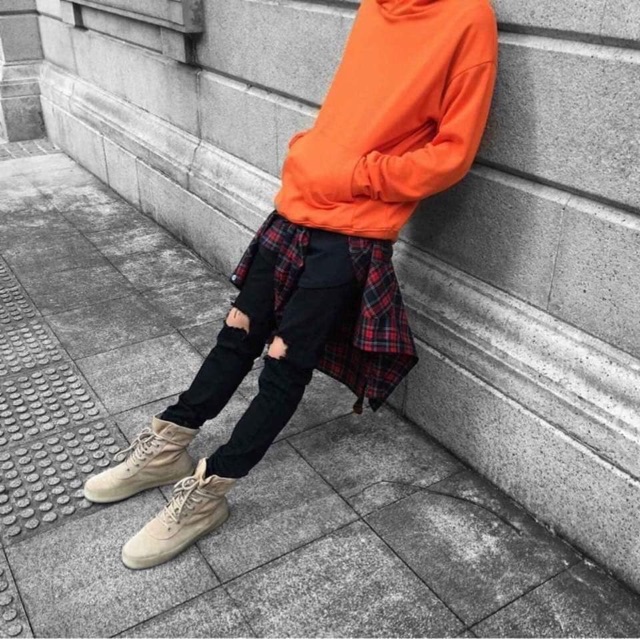Áo Hoodie Basic Tay Dài Cam Tươi