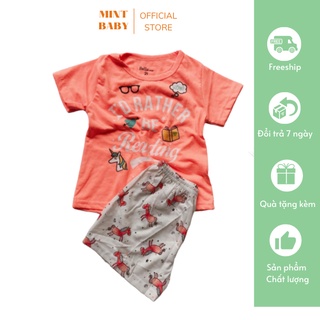 Set bộ thun hè bé gái cotton co giãn 4 chiều Mint Baby cao cấp thấm mồ hôi