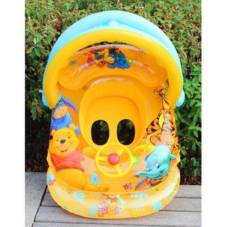 Phao bơi trẻ em Gấu Pooh có mái che đáng yêu