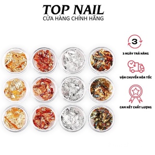 Set giấy bạc nhún ẩn gel 12 ô để trang trí móng tay