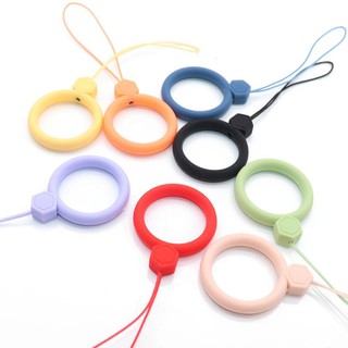 Dây Đeo Điện Thoại Có Vòng Xỏ Ngón Tay Chống Mất Trộm Chất Liệu Silicone Thiết Kế Nhiều Màu Sắc Đáng Yêu Tiện Lợi