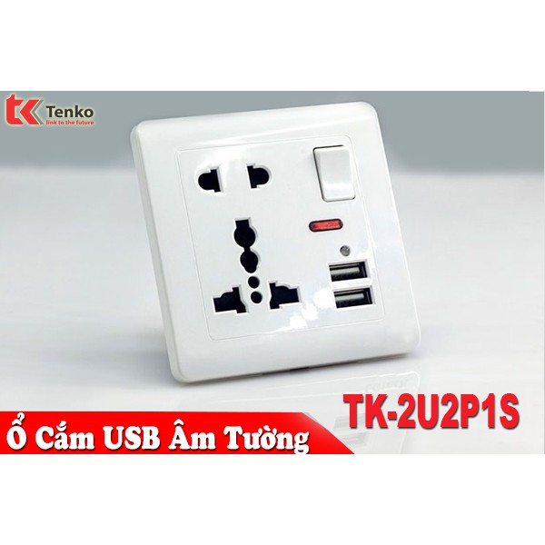 Ổ Cắm Điện Tích Hợp 2 Cổng USB Và Công Tắc TK-TT-A-48