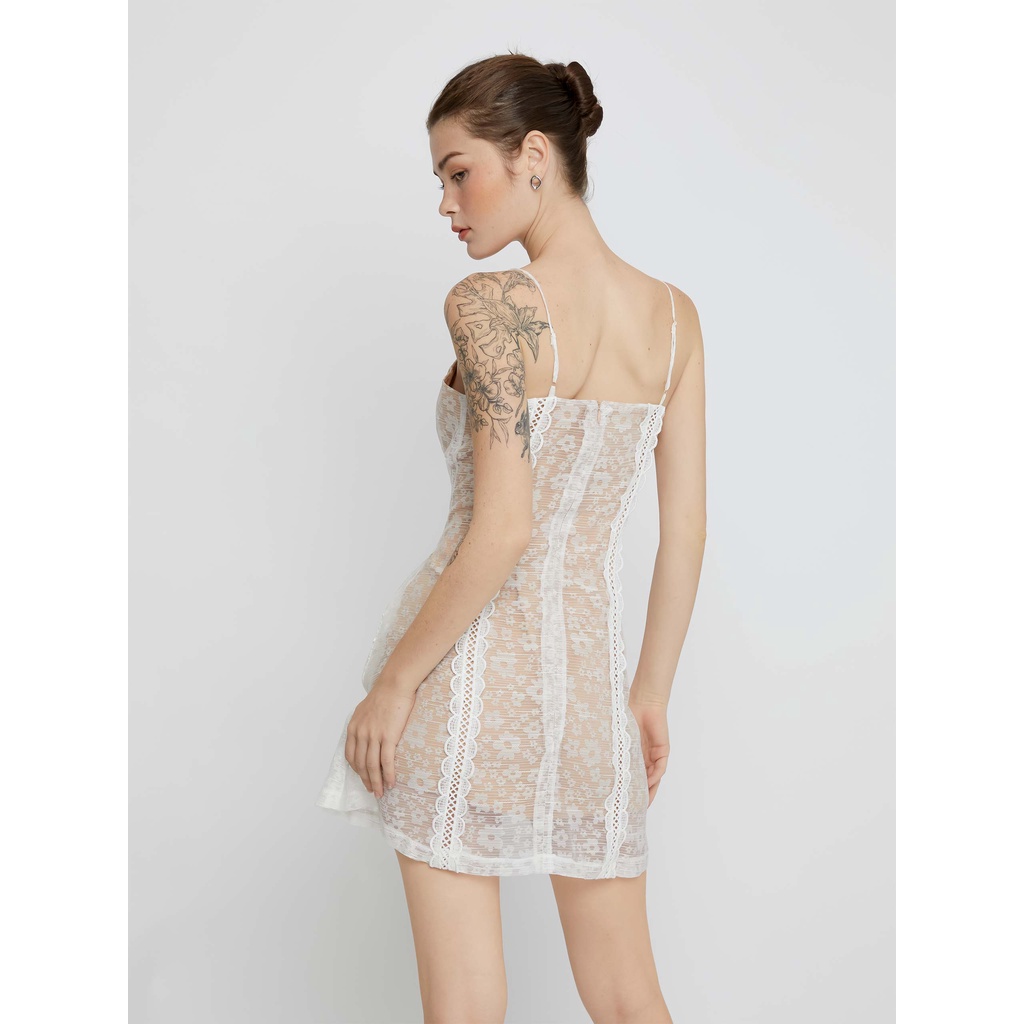 Đầm Nữ Lace Slip , Chất Vải Ren Hoa Thoải Mái , WDN000147,SOMEHOW