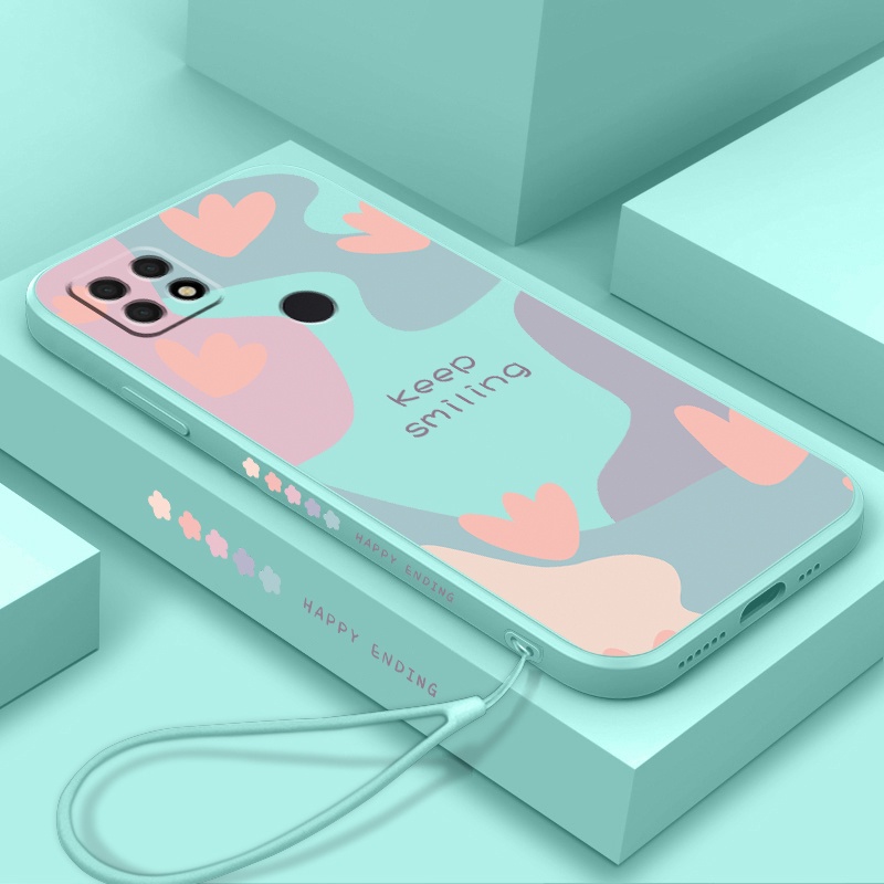 Ốp Điện Thoại Silicon Cạnh Thẳng Có Dây Đeo Cho realme c25 c12 c25s c15 c11 c21y c11 2021 c2