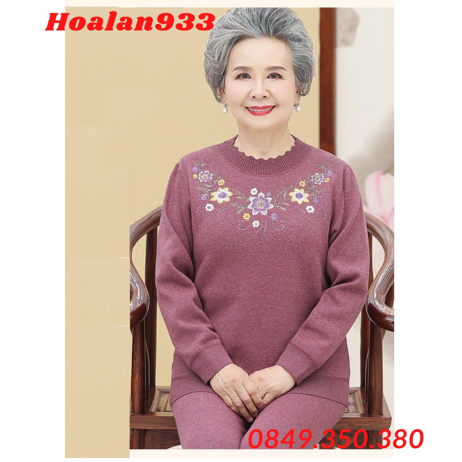 Bộ đồ mặc nhà cho người già, bộ nỉ bà_hàng sẵn
