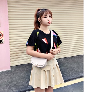 Áo voan tay loe big size in hoạ tiết sắc màu size 65-100kg
