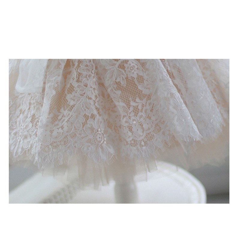 Hàng thiết kế Tiệm May Nắng - Đầm Công Chúa Vải Tuyn Đính Hoa 3m Cho Bé Gái