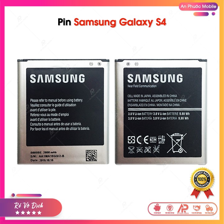 Pin Samsung S4 i9500 (2600MAH) - Pin Samsung Galaxy Zin Bóc Máy